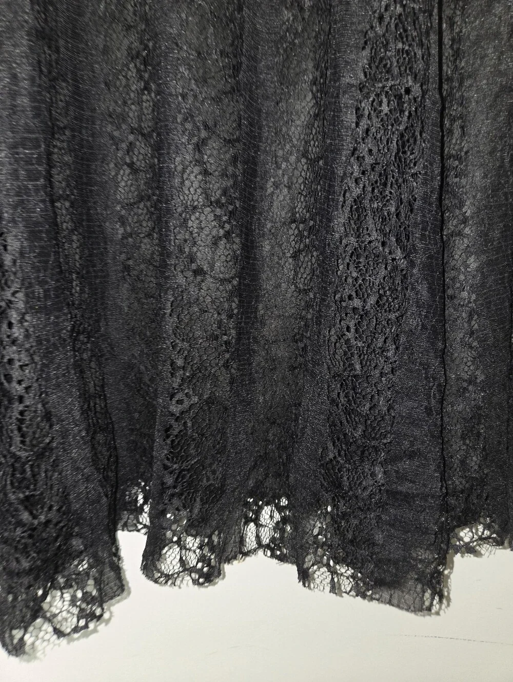 bobeau Black Lace A-Line Midi Skirt